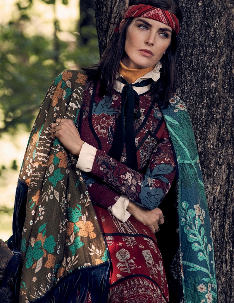 Hilary Rhoda Goes into the Woods for ELLE Italia