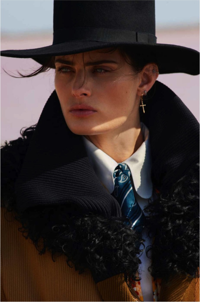 Isabeli Fontana Takes On Western Style for ELLE France Editorial