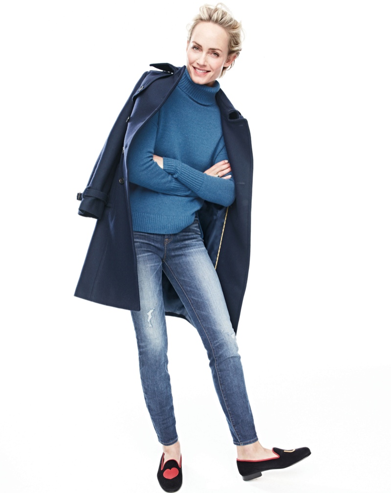 Amber Valletta for J. Crew's fall 2015 style guide