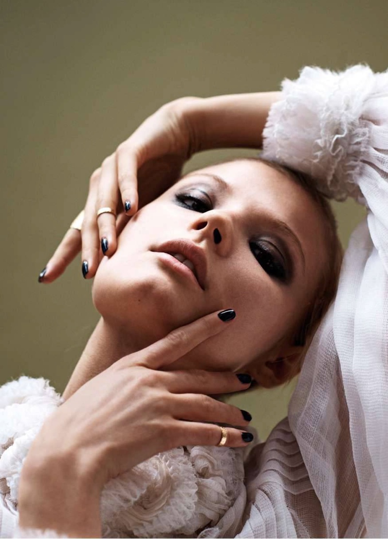 Magdalena Frackowiak Stars in Beauty Editorial for ELLE France