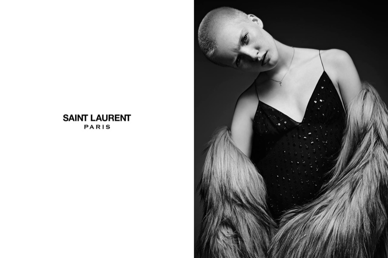 Ruth Bell shows off a buzz cut in the images captured by Hedi Slimane