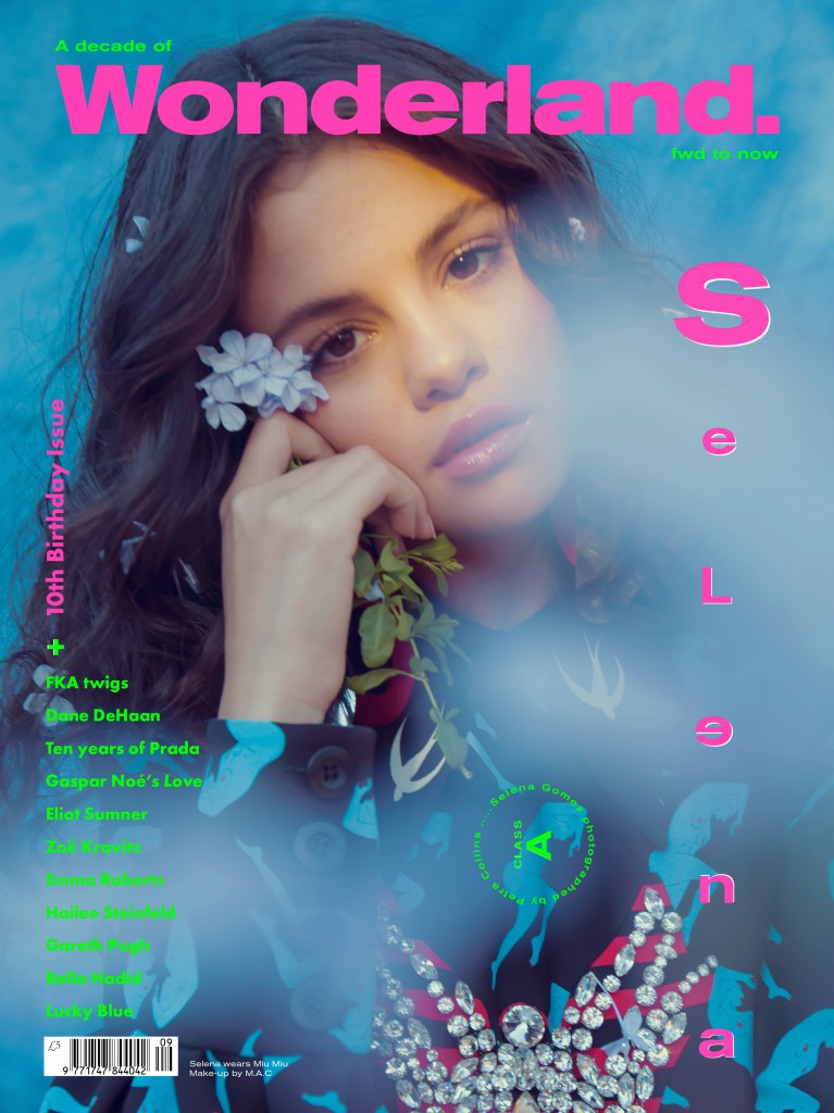 Selena Gomez on Wonderland September-October 2015 cover