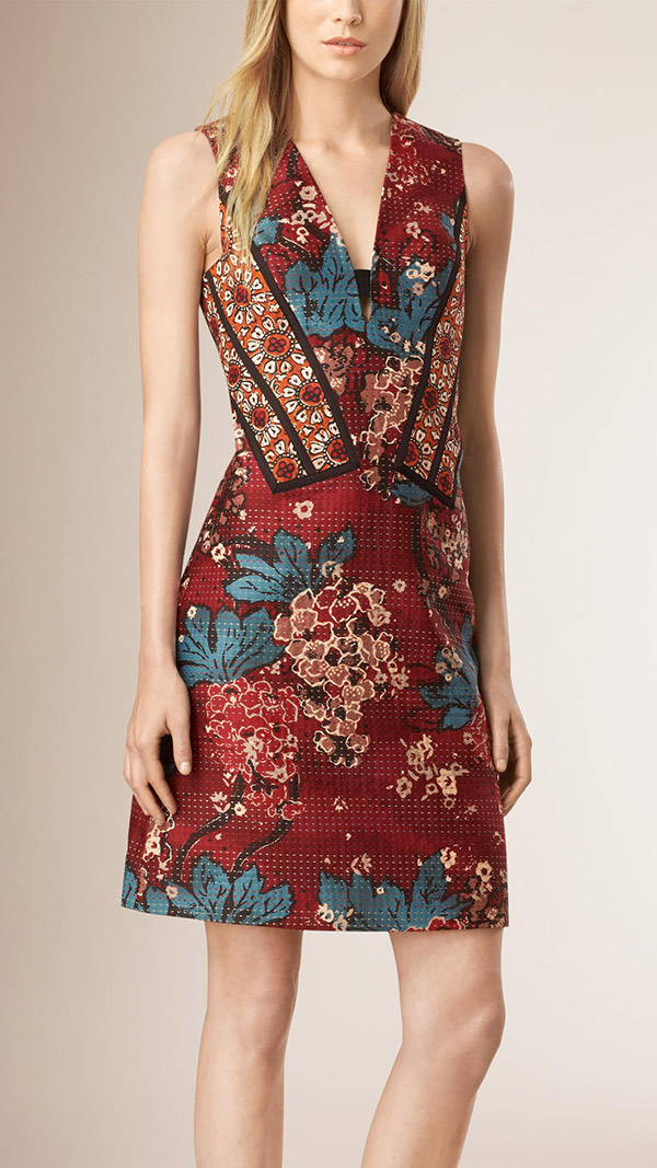 GET THE LOOK: Burberry Paneled Floral Print Shift Dress