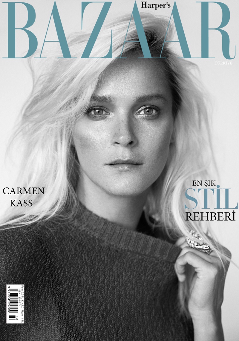 Carmen Kass on Harper's Bazaar Turkey October 2015 cover