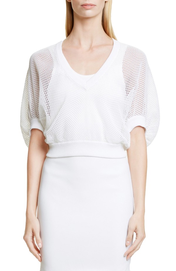 Givenchy Victorian Sleeve Knit Mesh Top