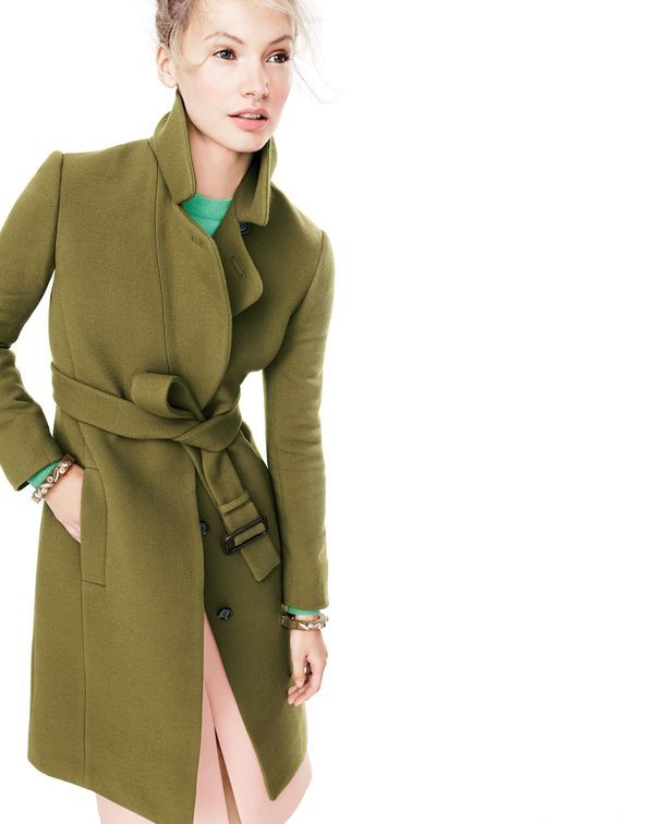 J. Crew Double Cloth Belted Trench Coat