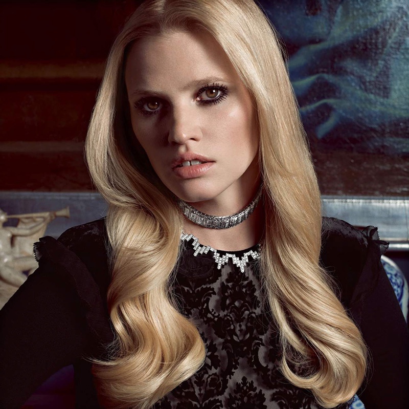 Lara Stone Stuns in Statement Necklaces for Vogue Paris
