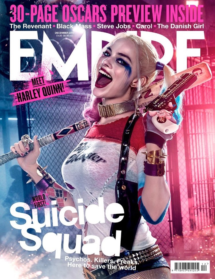 Margot Robbie as Harley Quinn on Empire December 2015 cover