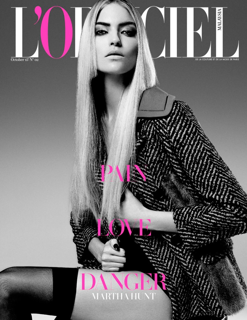 Martha Hunt on L'Officiel Malaysia October 2015 cover