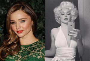 Miranda Kerr Goes Blonde for Marilyn Monroe Halloween Costume Miranda Kerr Goes Blonde for Marilyn Monroe Halloween Costume