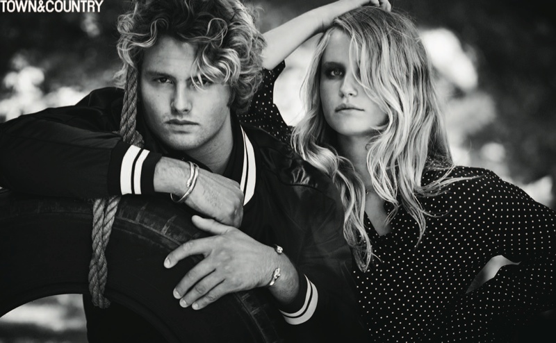 Brother and sister Jack and Sailor Brinkley-Cook pose for Town & Country's November issue
