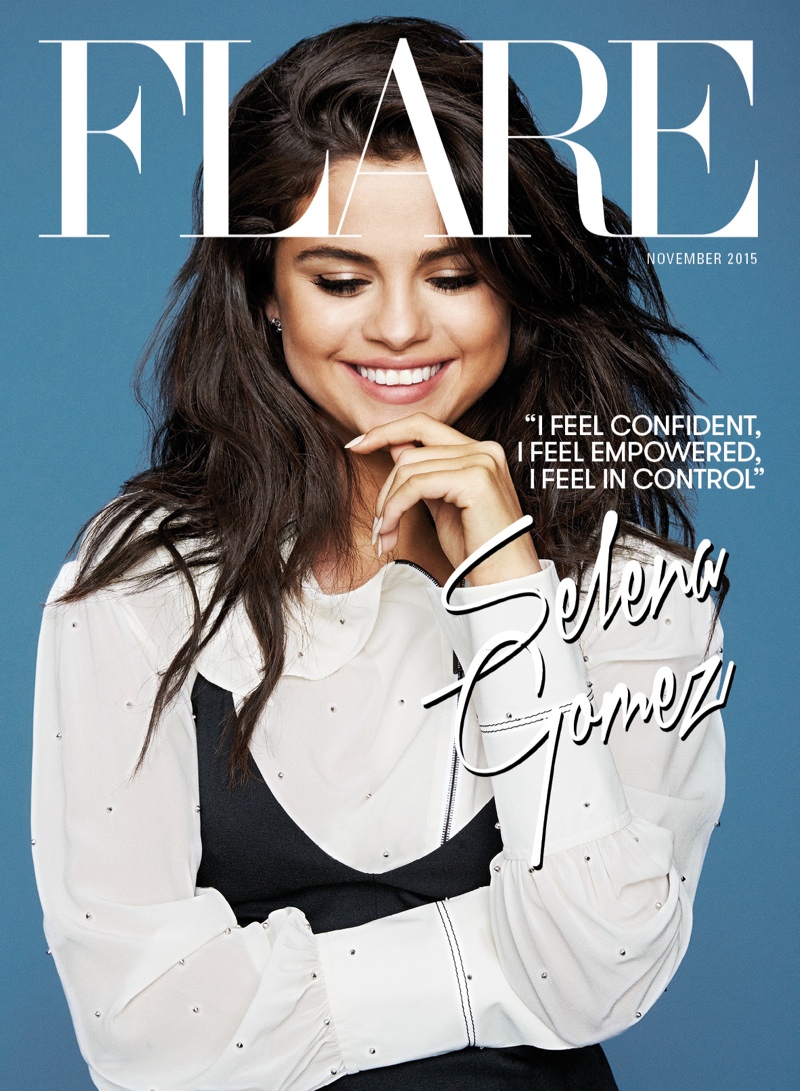 Selena Gomez wears Louis Vuitton dress on cover of FLARE