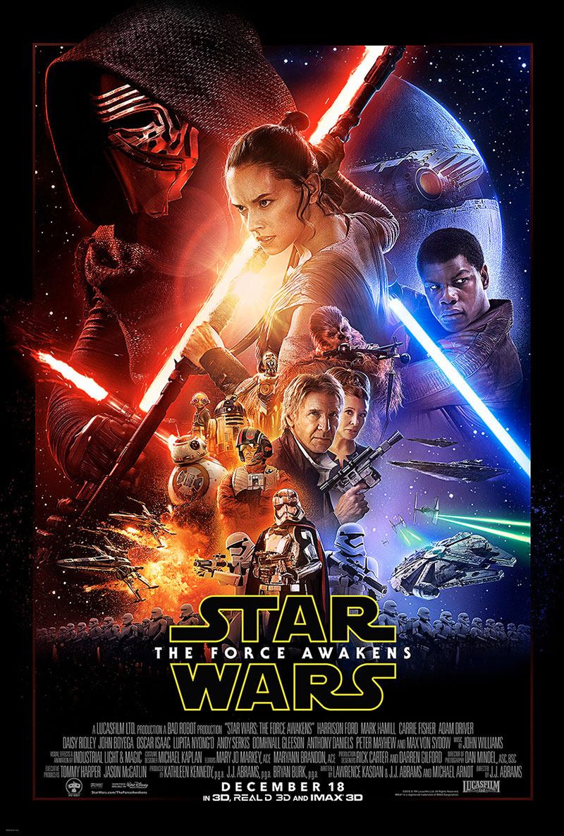 The final poster art for Star Wars: The Force Awakens has been revealed by Disney. The poster captures the spirit of the original, Drew Struzan illustrated images.
