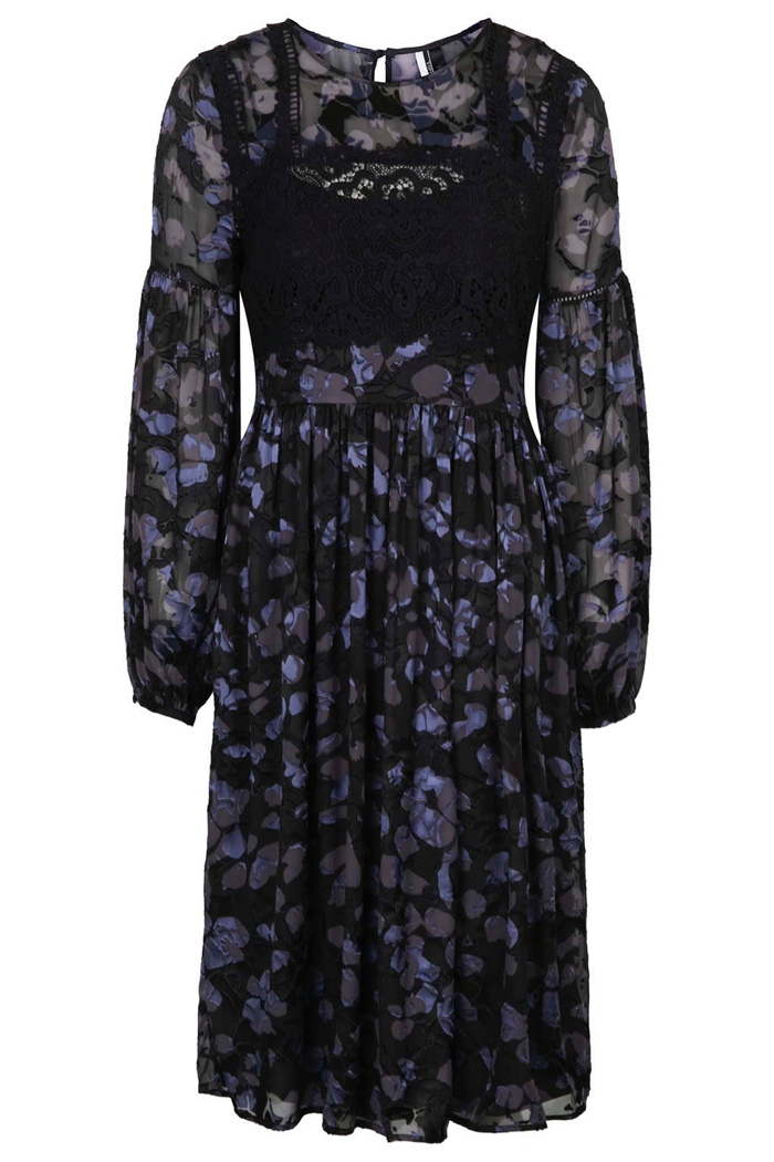 Topshop Dark Floral Victorian Dress