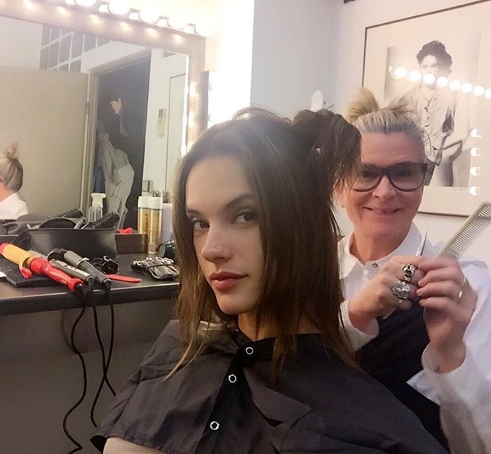 Alessandra Ambrosio cut her long locks. Photo: Instagram