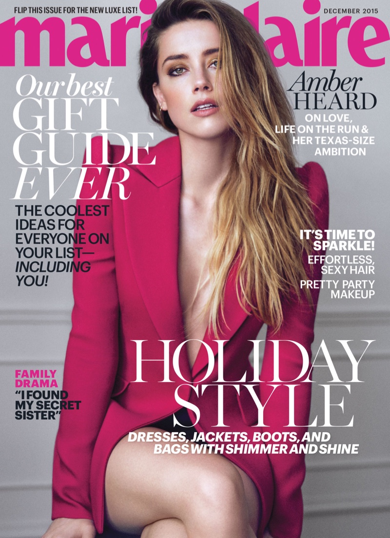 Amber Heard on Marie Claire December 2015 cover