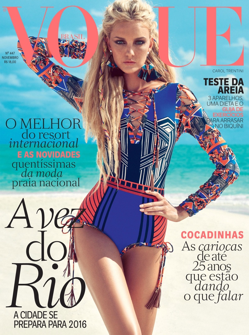 Caroline Trentini on Vogue Brazil November 2015 cover