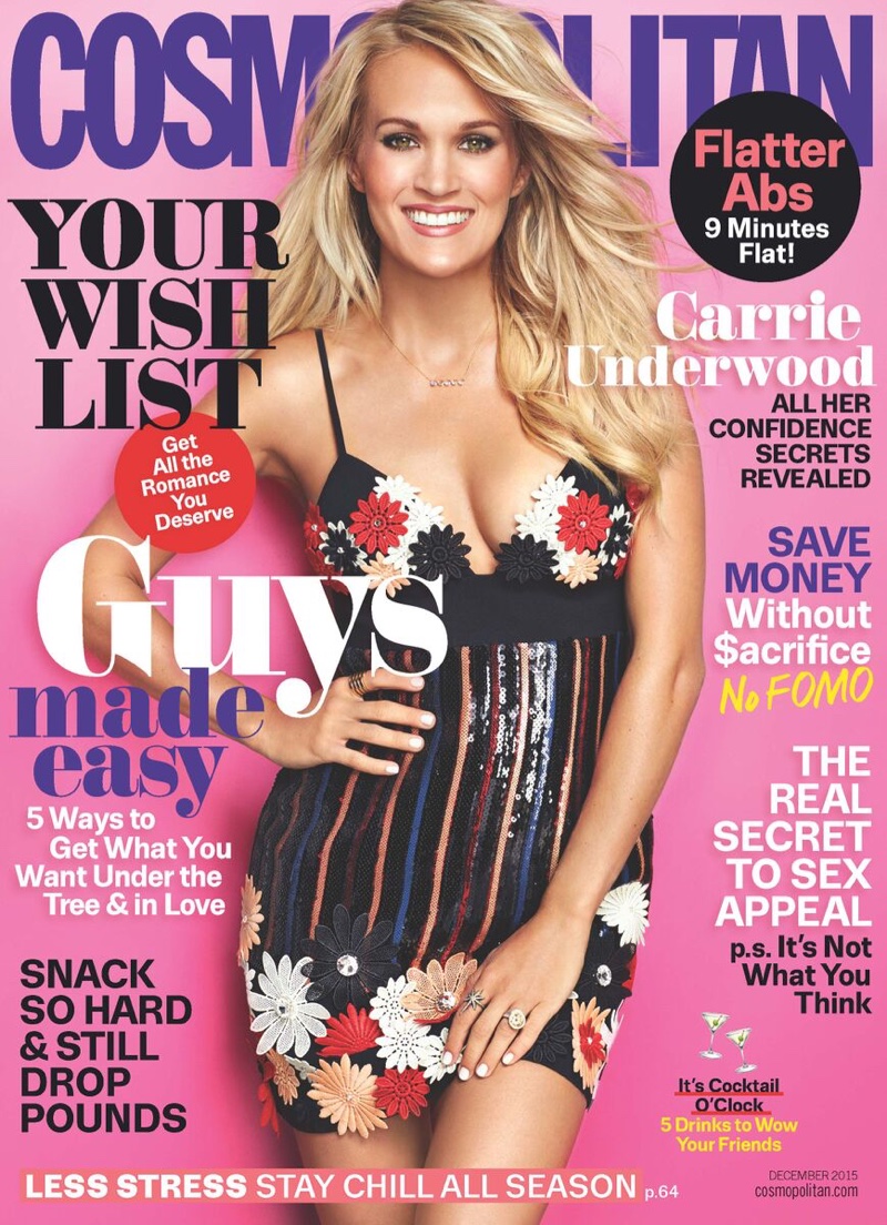 Carrie Underwood on Cosmopolitan Magazine December 2015 cover