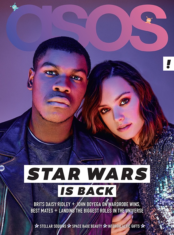 Daisy Ridley and John Boyega on ASOS December 2015 cover