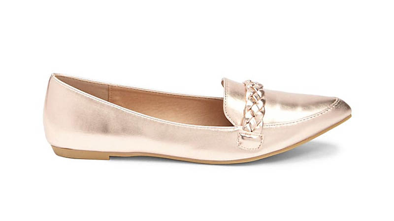 Forever 21 Metallic Dressy Flats in Rose Gold $18