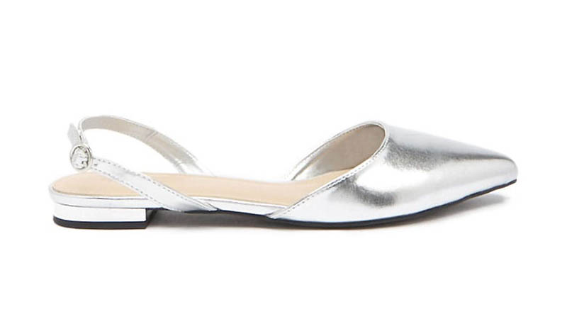 Forever 21 Metallic Flat Mules in Silver $14.90