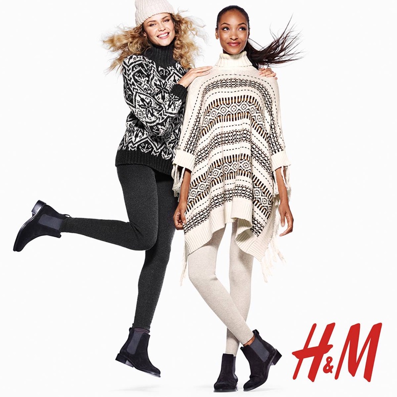 H&M Holiday 2015 campaign with Natasha Poly and Jourdan Dunn