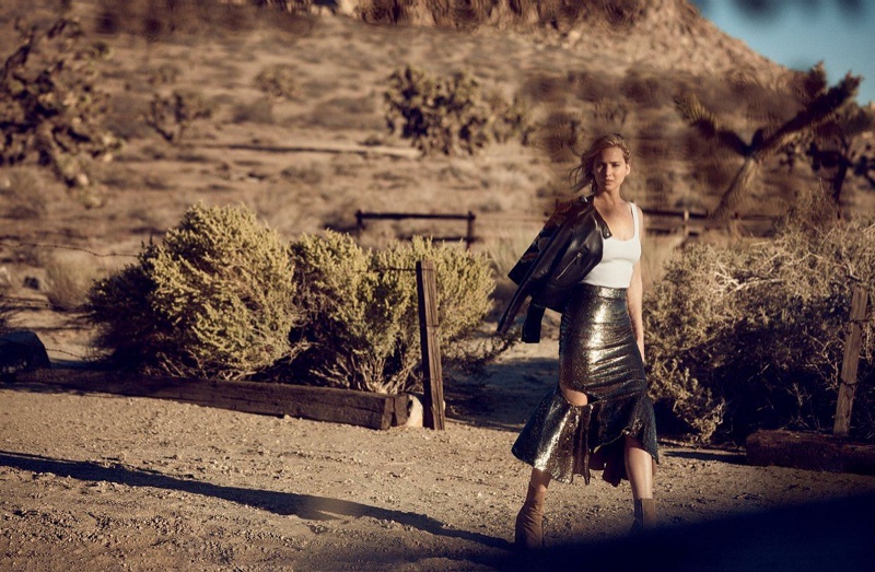 Jennifer Lawrence poses in Vogue's December issue