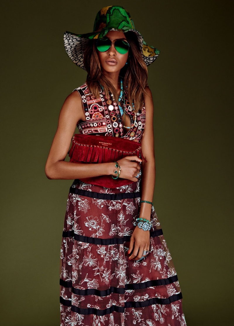 Jourdan wears bohemian inspired looks for the fashion shoot