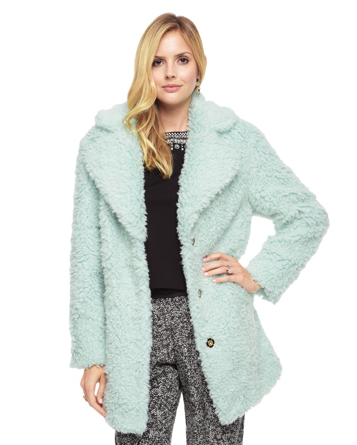 Juicy Couture Blue Faux Fur Coat