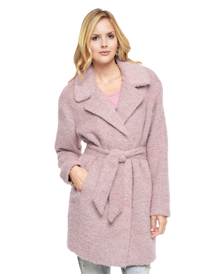 Juicy Couture Brushed Wool Coat in Pink