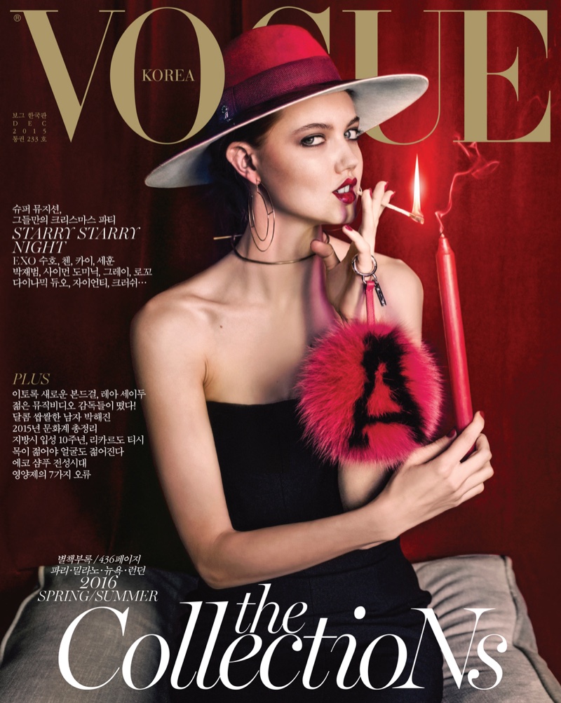 Lindsey Wixson on Vogue Korea December 2015 cover