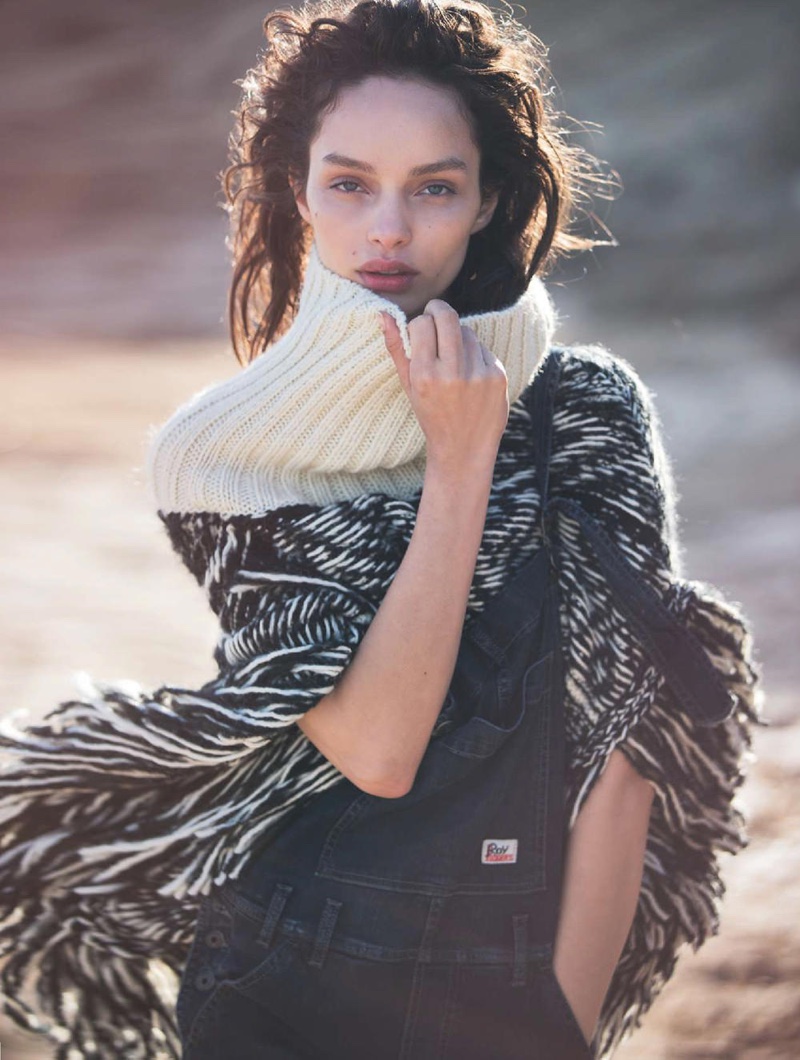 Luma poses in western inspired style for the editorial