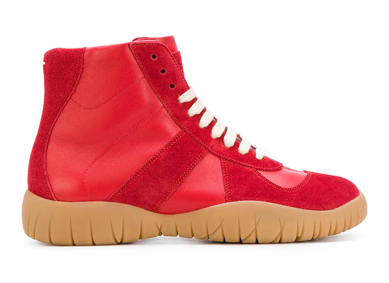 Maison Margiela Red Lace-Up Boot Sneakers $985