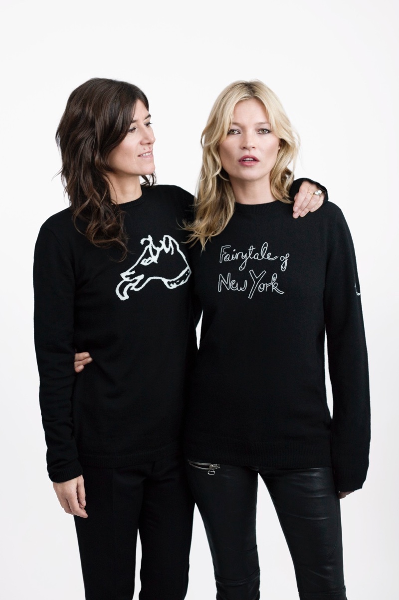 Bella Freud x Kate Moss Save the Children sweater (on Kate)