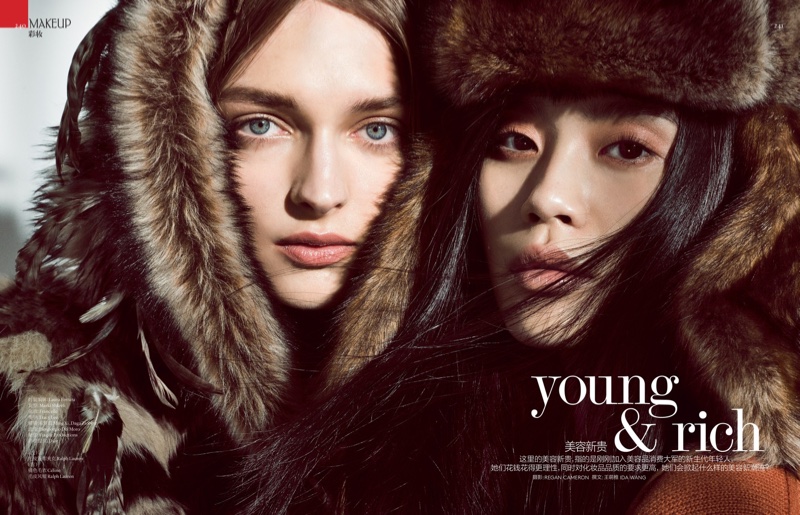 Daga Ziober and Ming Xi star in Vogue China's October issue