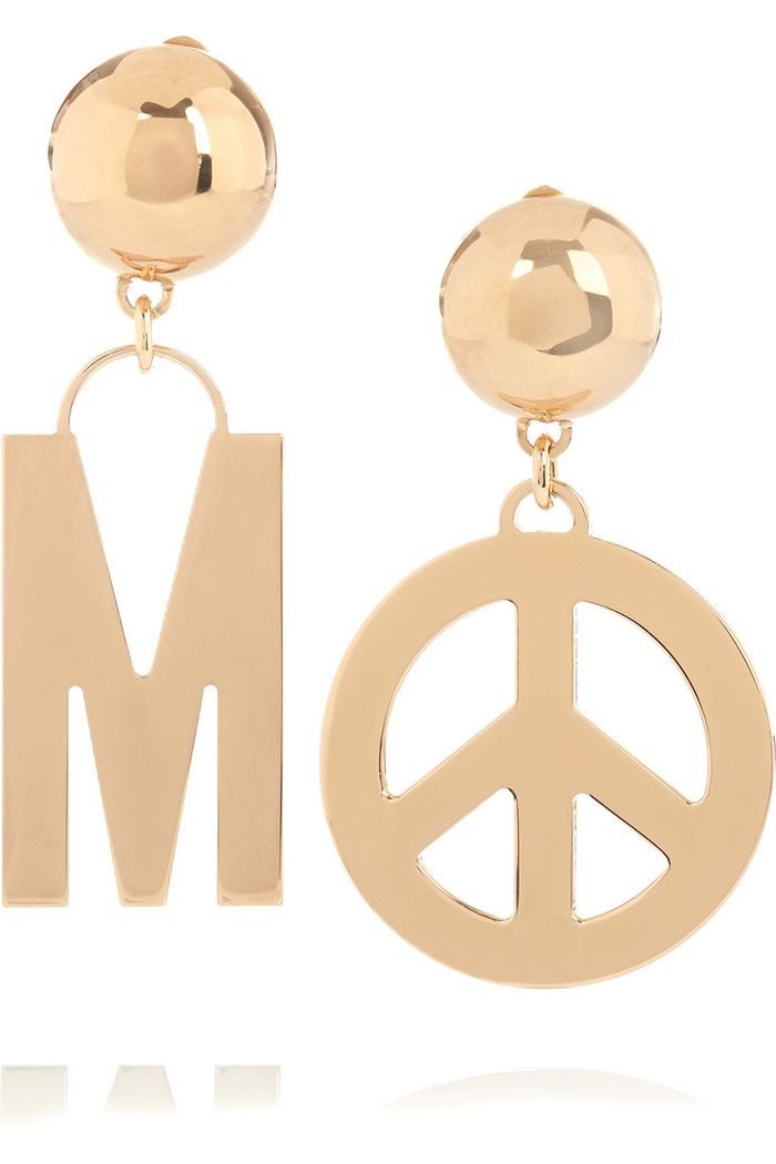 Moschino Gold Plated Clip Earrings