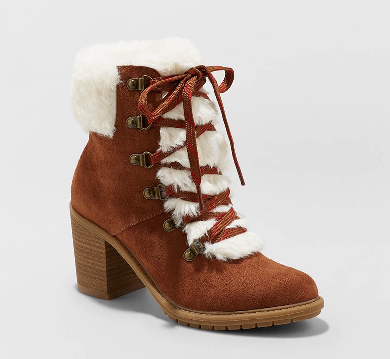 New Day Larina Faux Fur Heeled Boots $37.99
