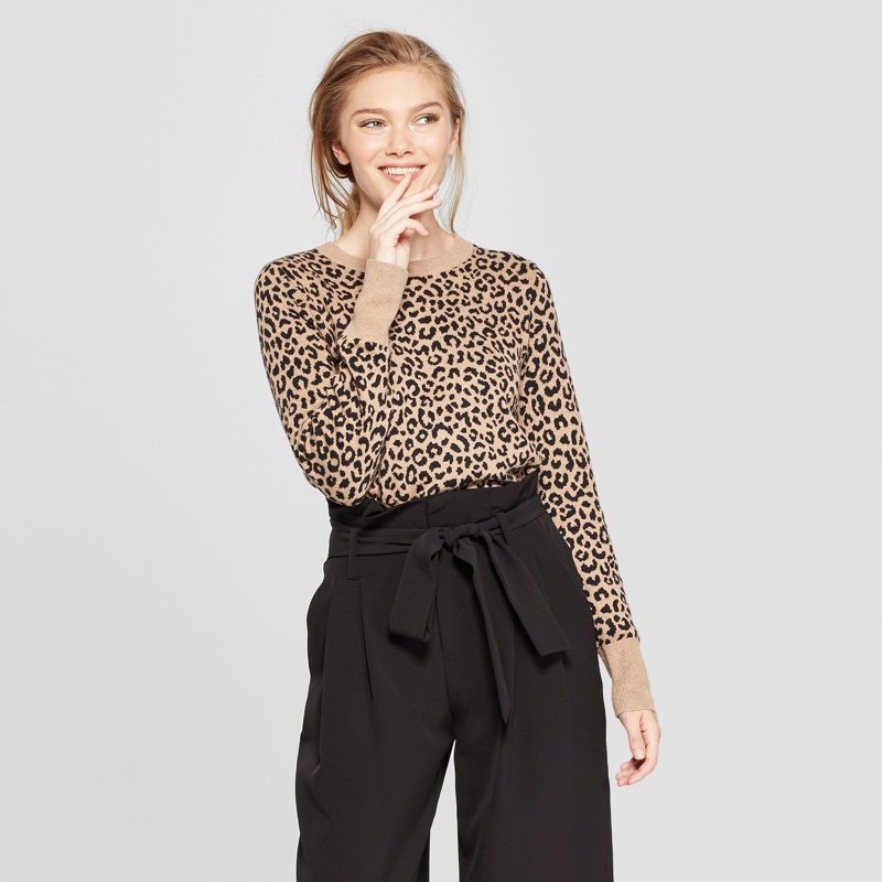 New Day Leopard Print Pullover Sweater $19.99