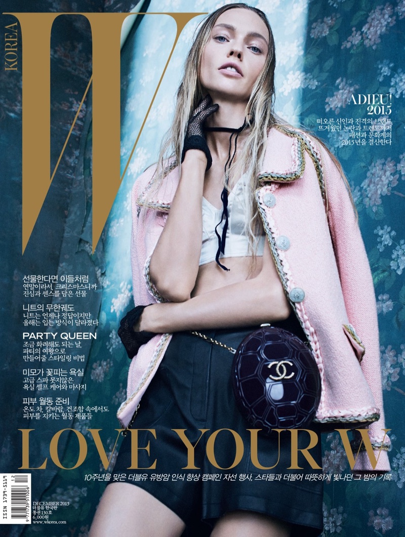 Sasha Pivovarova on W Korea December 2015 cover