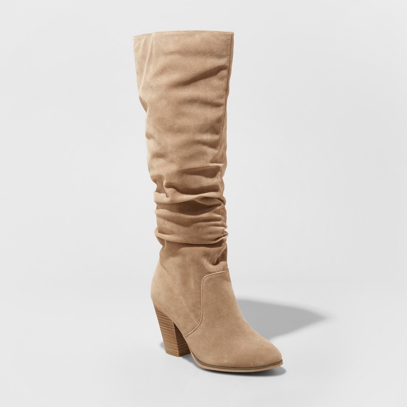 Universal Thread Lanae Scrunch Boots in Taupe $39.99 