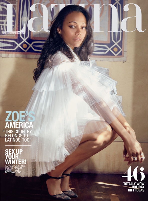 Zoe Saldana on Latina Magazine December-January 2015.2016 cover