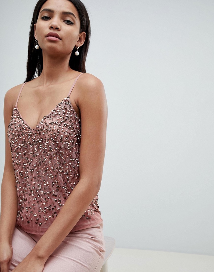 ASOS Design Cami Top with Sequin Embellishment $40