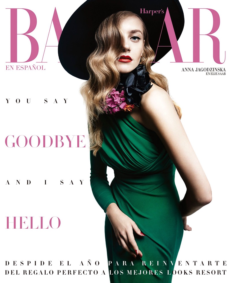 Anna Jagodzinska on Harper's Bazaar Mexico December-January 2015.2016 cover