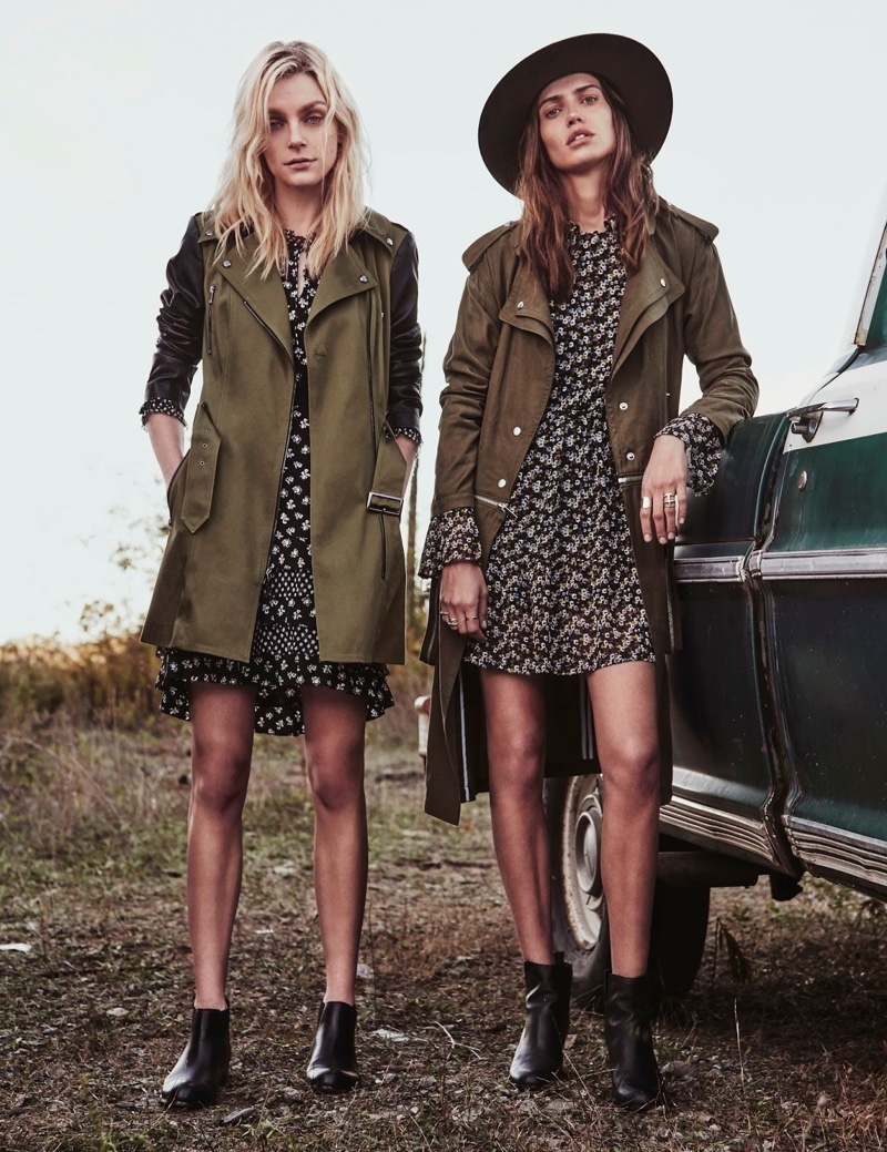 The models wear cowgirl inspired styles for the fashion editorial