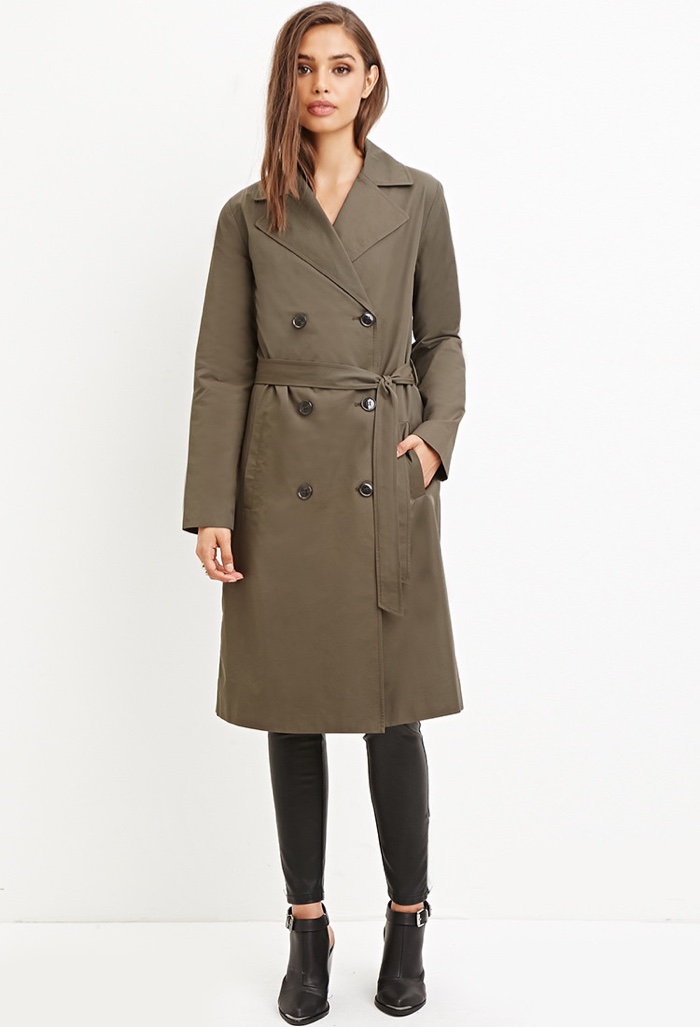 Forever 21 Trench Leopard Cheetah Animal Print On Coat