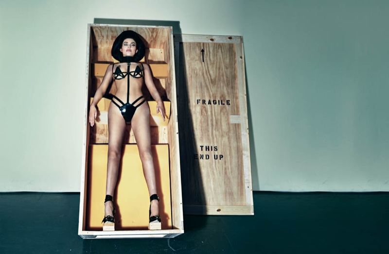 Kylie looks like a dominatrix  in the photoshoot