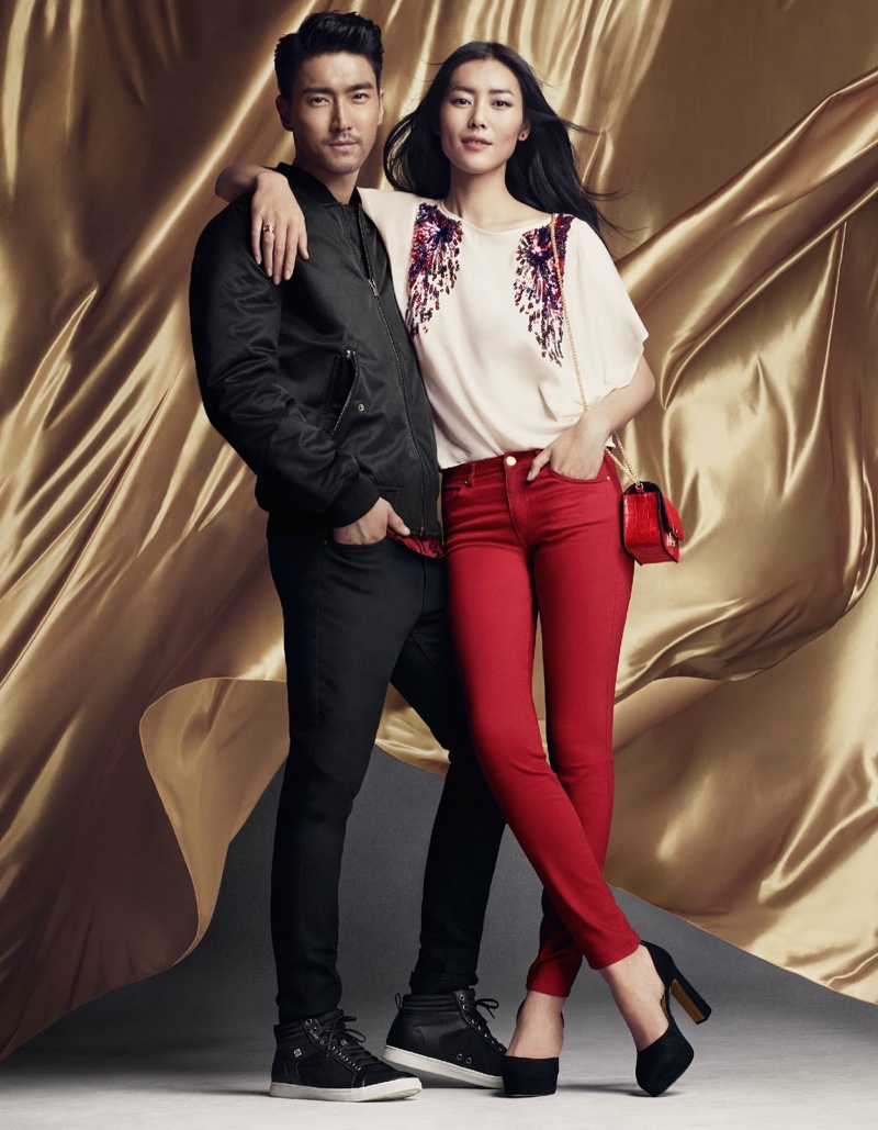 Liu Wen and Choi Siwon in H&M's Chinese New Year 2016 campaign