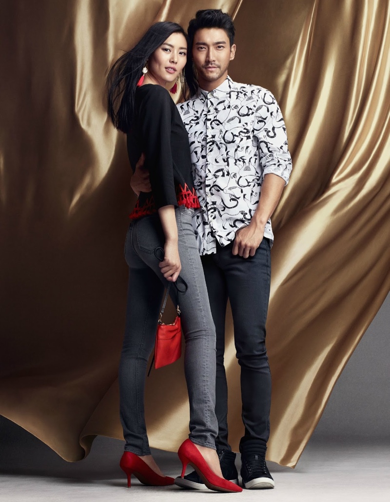 Liu Wen and Choi Siwon in H&M's Chinese New Year campaign