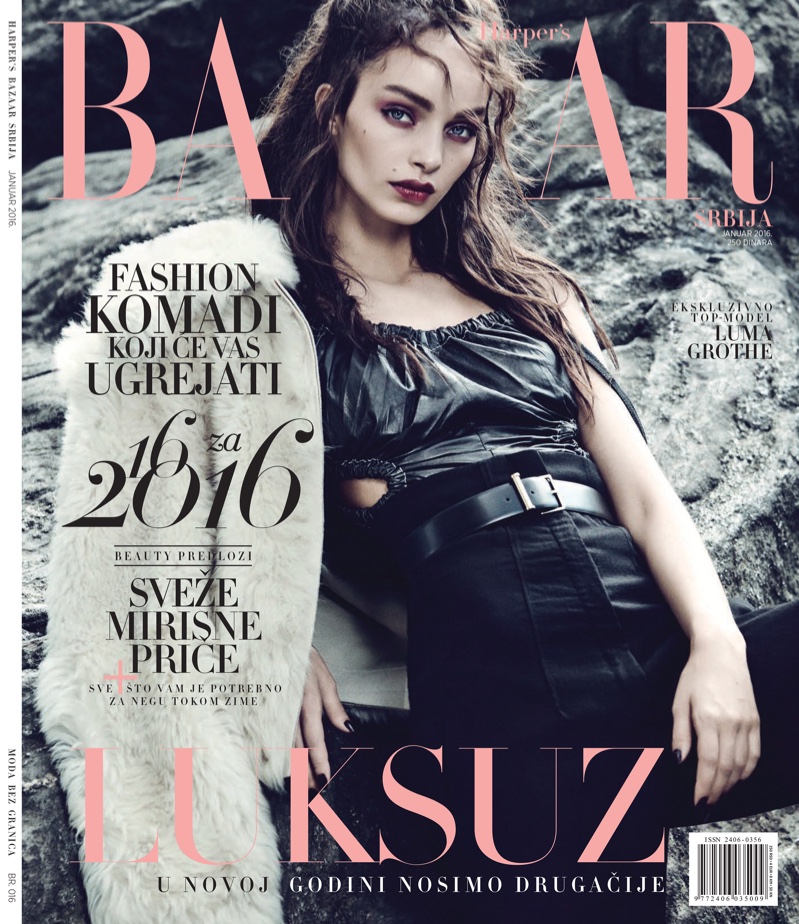 Luma Grothe on Harper's Bazaar Serbia January 2016 cover