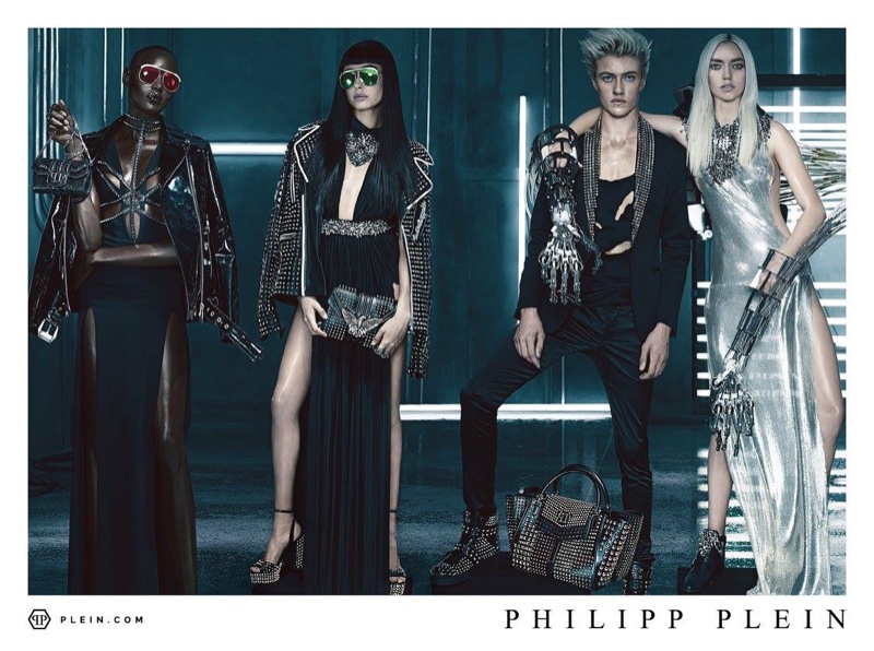 Philipp Plein's spring advertisements star Lucky Blue Smith, Pyper America, Hailey Baldwin and Ajak Deng